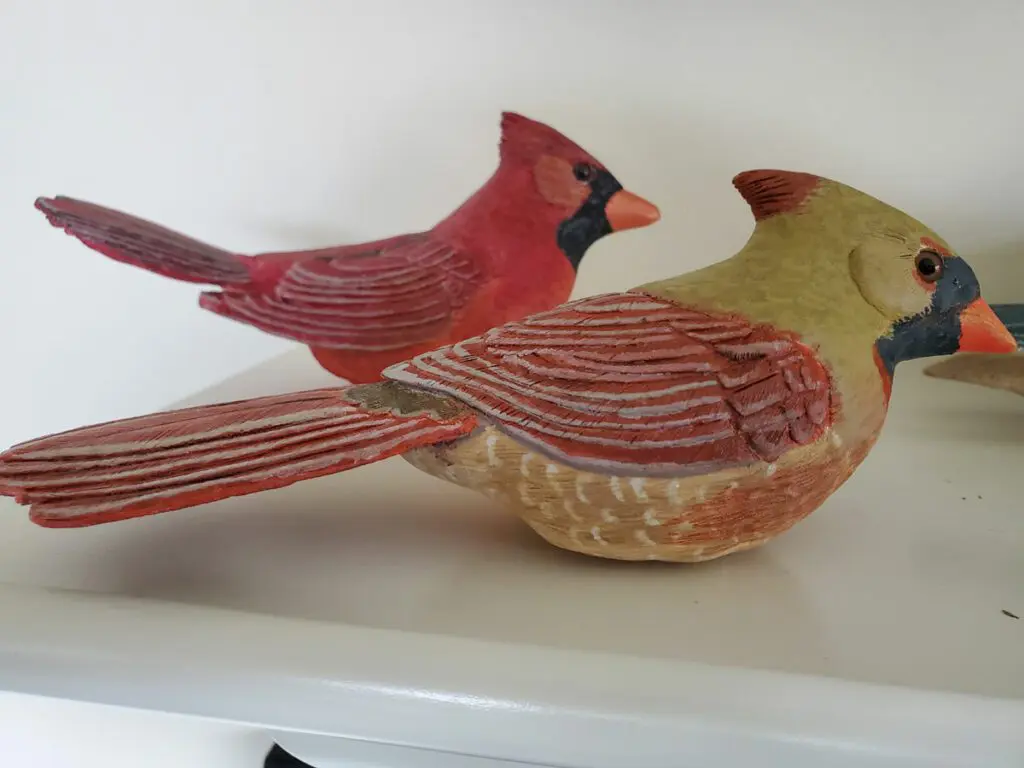 Trillium Woods Resident Felix Tristani's wooden birds sculpture