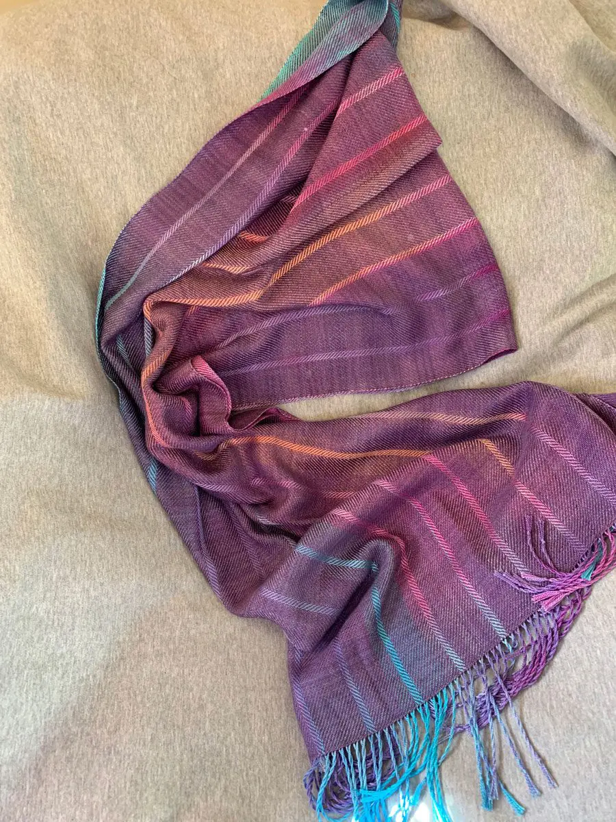 Woven scarf of many colors
