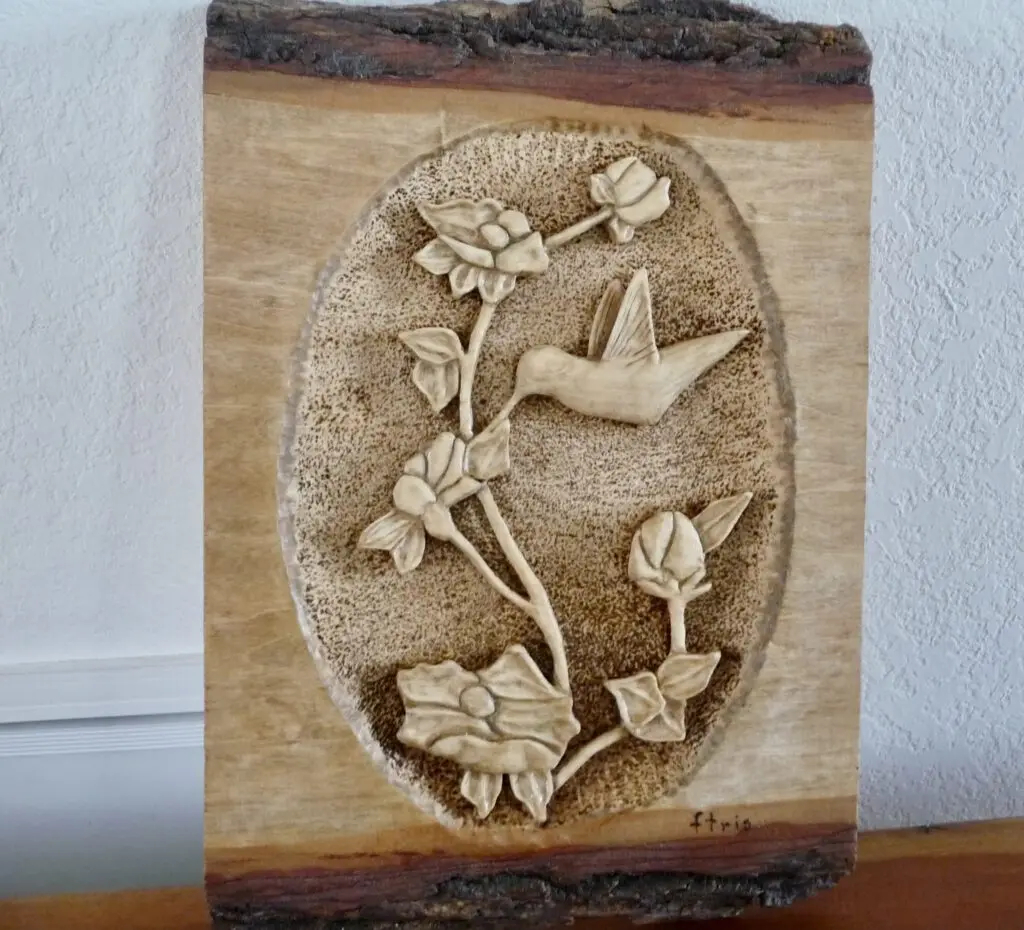 Trillium Woods Resident Felix Tristani's wood sculpture