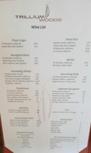 wine list