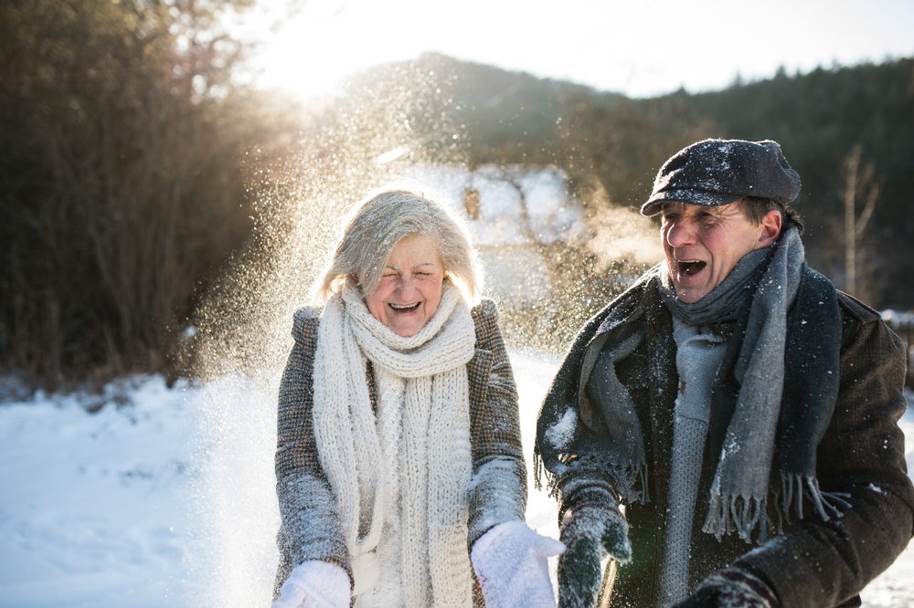 Seniors having fun during Winter