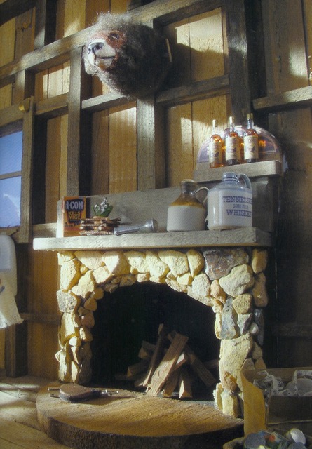 Trillium Woods Resident Artist Barbie Andreason's miniature fireplace