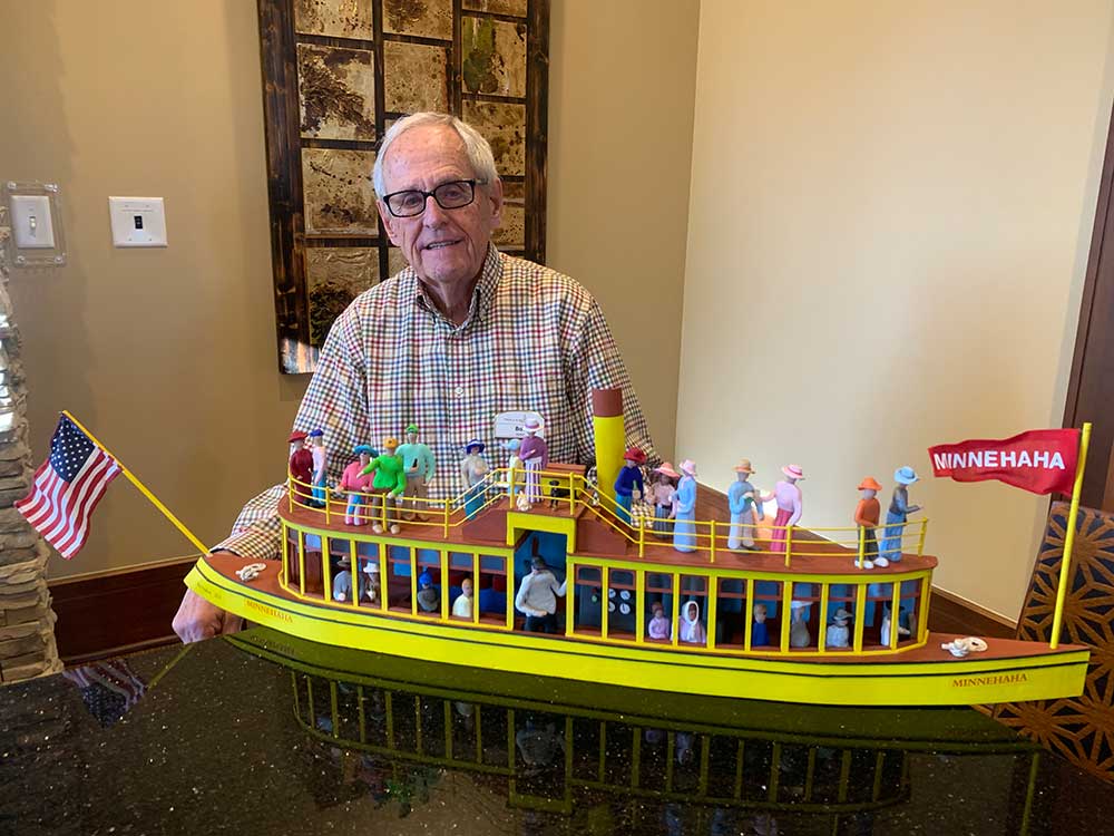 Trillium Woods Resident Builds Model of Fabled Minnehaha Steamship