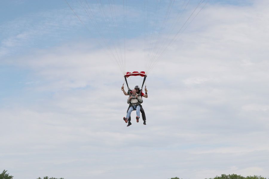 seniors sky diving